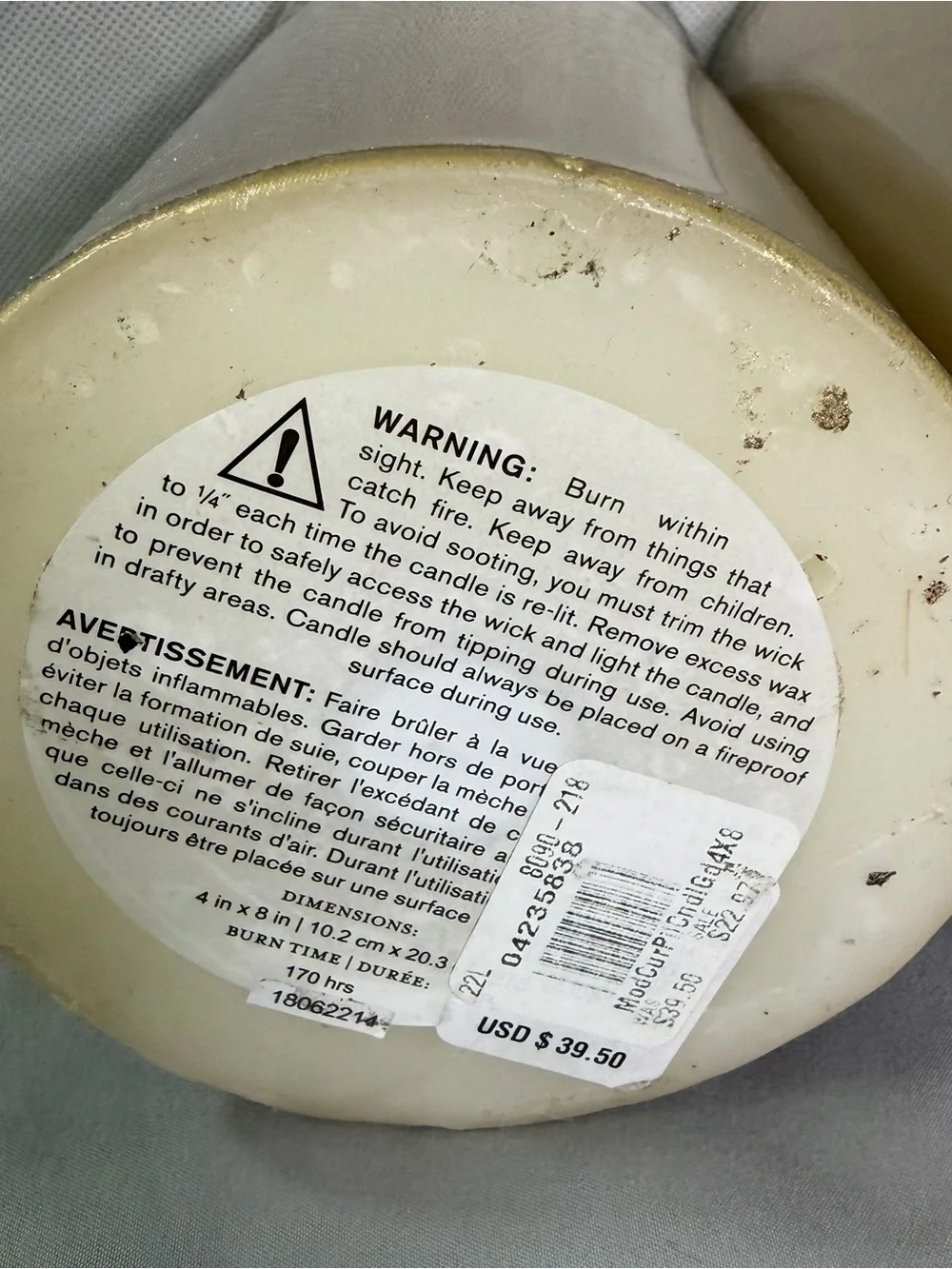 Pottery Barn Gold Decorative Pillar Candles